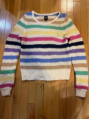 GAP colourful crochet sweater